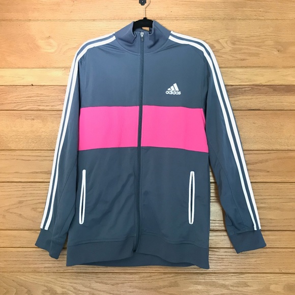 adidas Jackets & Blazers - Adidas gray & pink track jacket